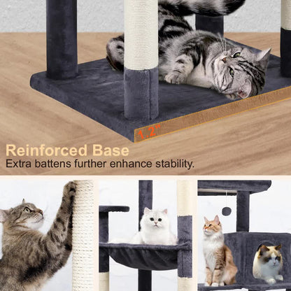 VaKa 143cm Cat Tree Scratching Post Scratcher Tower Condo House Furniture Wood V465-51026