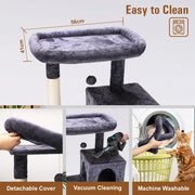 VaKa 143cm Cat Tree Scratching Post Scratcher Tower Condo House Furniture Wood V465-51026