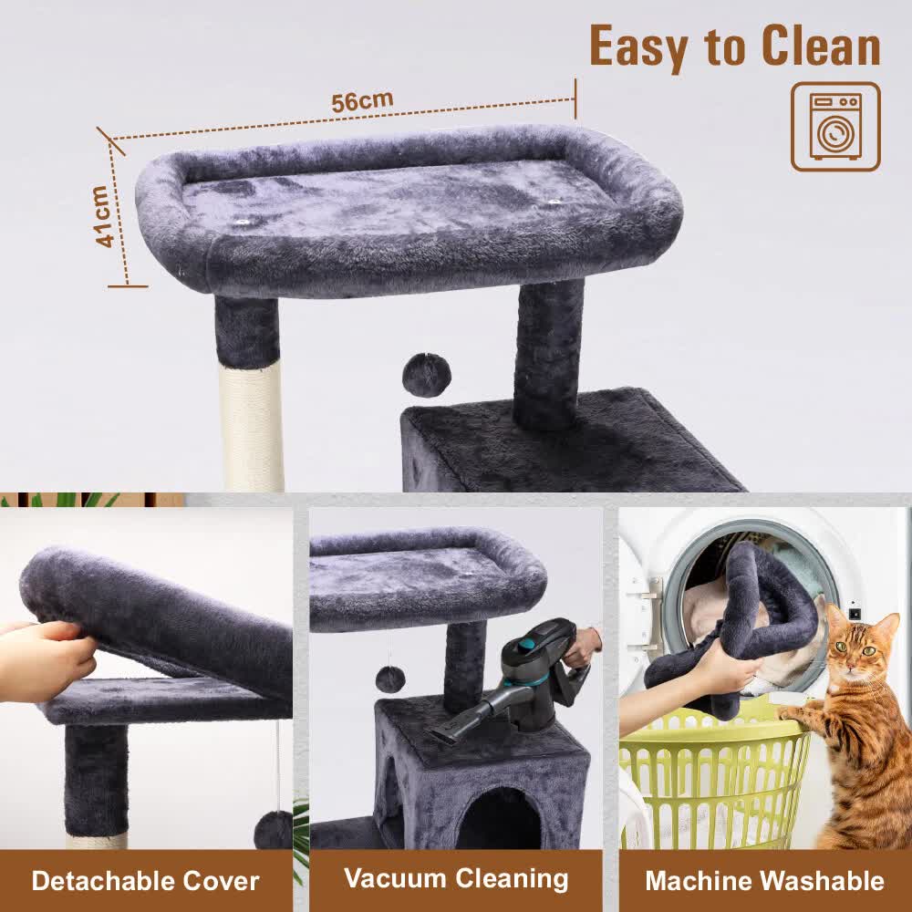 VaKa 143cm Cat Tree Scratching Post Scratcher Tower Condo House Furniture Wood V465-51026