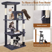 VaKa 143cm Cat Tree Scratching Post Scratcher Tower Condo House Furniture Wood V465-51026
