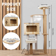 VaKa 1.42M Cat Tree Tower Scratching Post Scratcher Cats Condo House Bed Furniture V465-51027