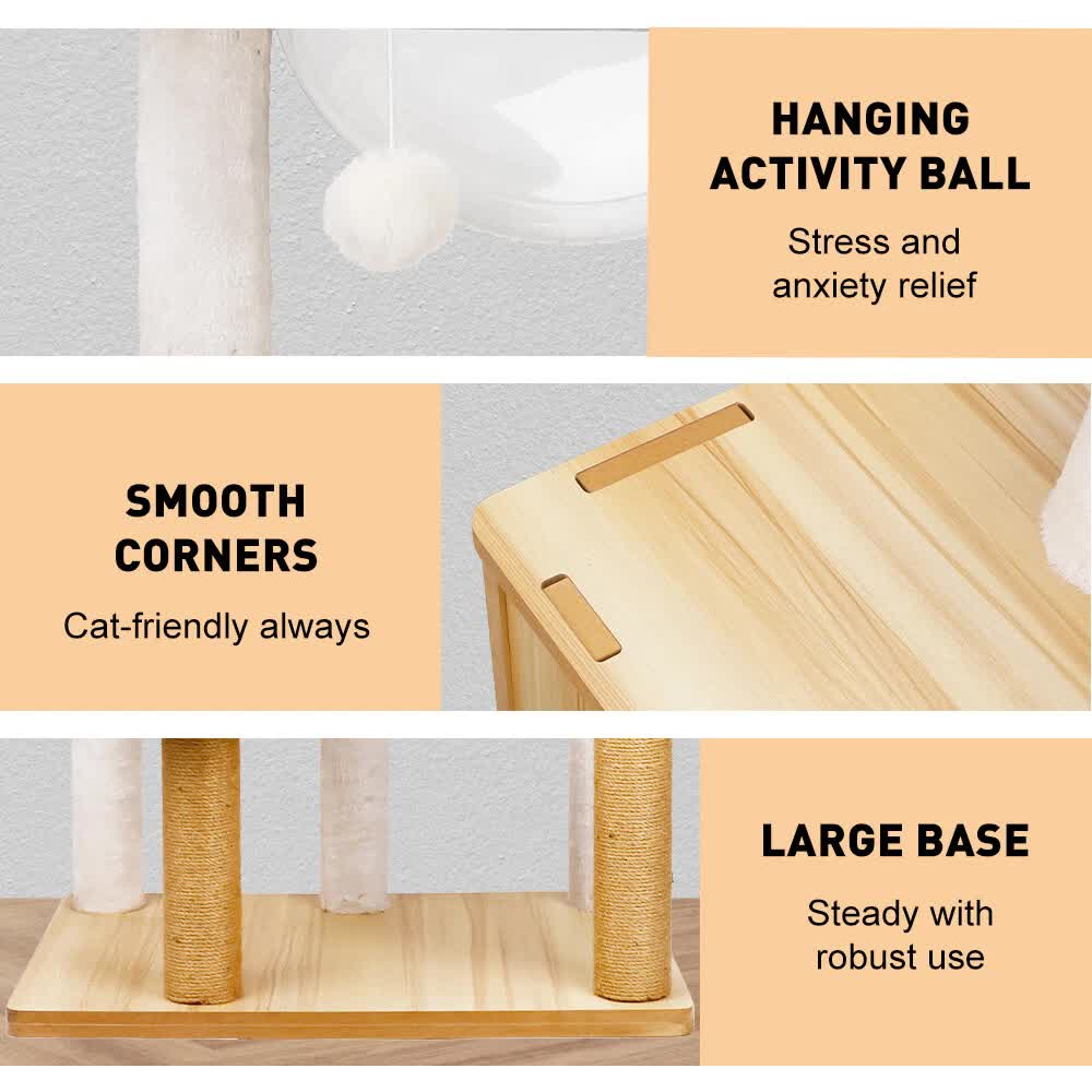 VaKa 1.42M Cat Tree Tower Scratching Post Scratcher Cats Condo House Bed Furniture V465-51027