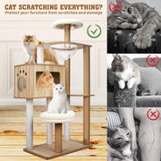 VaKa 1.42M Cat Tree Tower Scratching Post Scratcher Cats Condo House Bed Furniture V465-51027