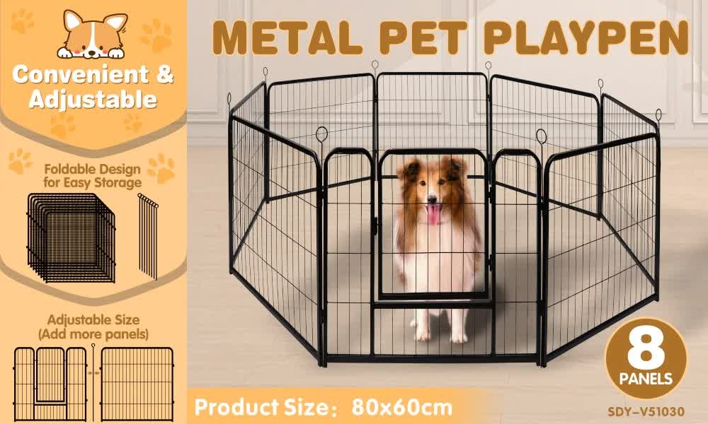 Pet Dog Playpen Puppy Exercise Cage Enclosure Fence Metal Outdoor 8 Panel V465-51030