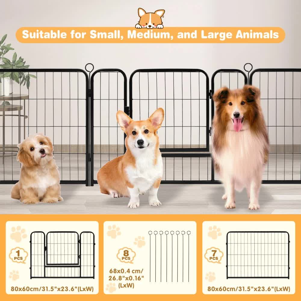 Pet Dog Playpen Puppy Exercise Cage Enclosure Fence Metal Outdoor 8 Panel V465-51030