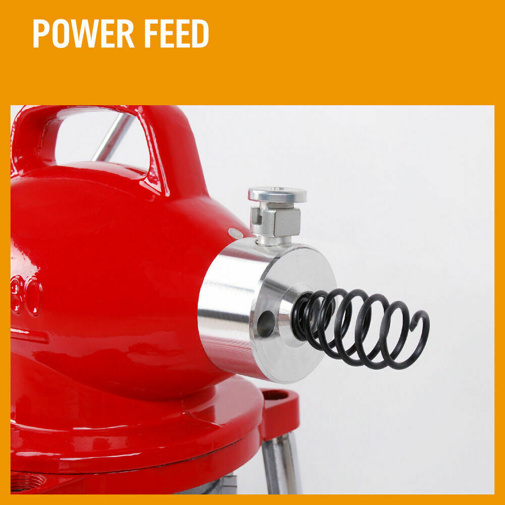 400W Drain Cleaner Electric Eel Rigid Plumbing Sewerage Pipe Machine 6 Cutters V465-53001-1