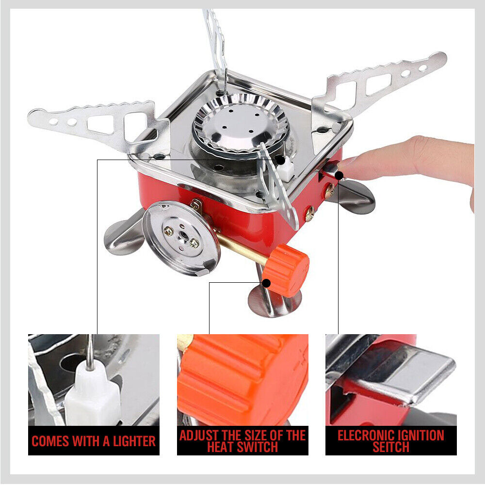 Outdoor Folding Mini Gas Burner Cooking Stove Butane Gas BBQ Hiking AU Stock V465-54003