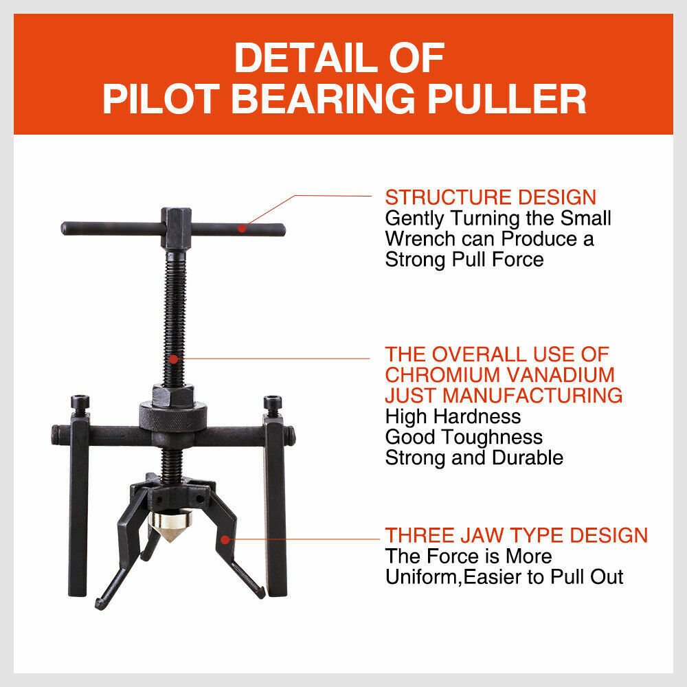 Pilot Bearing Puller 3 Jaws Bushing Gear Extractor Motorcycle Remover Heavy Duty V465-57001-AU-2