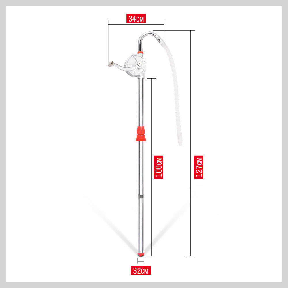 Aluminium Rotary Drum Pump Diesel Fuel Kero Oil Petrol 44 Gallon Drum Hand Pump V465-57150