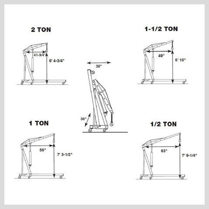 Engine Crane 2 Ton Hydraulic Hoist Folding Shop Mobile Lifter Workshop Lift V465-57716