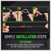 SWANLAKE 11FT/3.3M Fiberglass Running Wire, Pull Push Rod, Fish Tape Cable Coaxial Electrical Fish Tape Pull V465-66005
