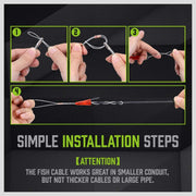 SWANLAKE 33 FT/10M Fiberglass Running Wire, Pull Push Rod, Fish Tape Cable Coaxial Electrical Fish Tape Pull V465-66006