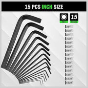 SWANLAKE 32PCS Hex Key Set, Allen Wrench Set Inch/Metric MM(0.7mm-10mm) SAE(0.028"-3/8) V465-66014-S