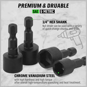 Swanlake 20Pcs Garden Tools Power Nut Driver Set Impact Drill SAE and Metric(will be no tracking) V465-66036