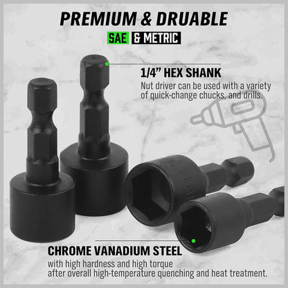 Swanlake 20Pcs Garden Tools Power Nut Driver Set Impact Drill SAE and Metric(will be no tracking) V465-66036