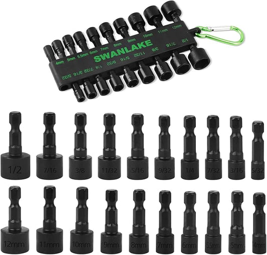 SWANLAKE GARDEN TOOLS (letter with no tracking)SWANLAKE 20PCS Power Nut Driver Set for Impact Drill, 1/4" Hex V465-66036-SW