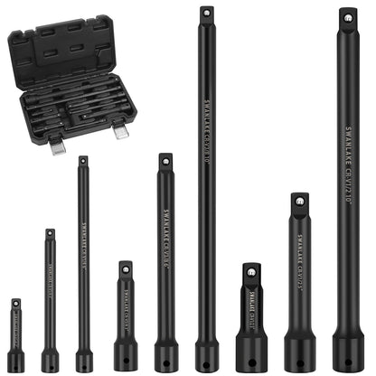9Pcs Extension Bar Set 1/4" 3/8" 1/2" Black Drive Socket Auto Repairing V465-66039