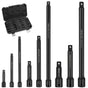 9Pcs Extension Bar Set 1/4" 3/8" 1/2" Black Drive Socket Auto Repairing V465-66039