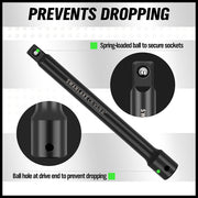 9Pcs Extension Bar Set 1/4" 3/8" 1/2" Black Drive Socket Auto Repairing V465-66039