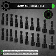 SWANLAKE SWANLAKE 39PCS Magnetic Hex Nut Driver Master Kit,1/4" Quick-Change Hex Shank, SAE & Metric Power V465-66046