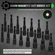 SWANLAKE SWANLAKE 39PCS Magnetic Hex Nut Driver Master Kit,1/4" Quick-Change Hex Shank, SAE & Metric Power V465-66046