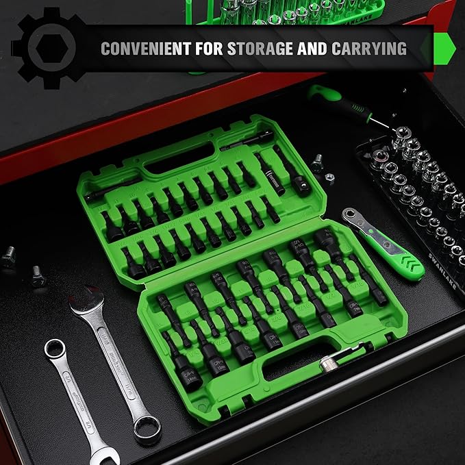 SWANLAKE SWANLAKE 39PCS Magnetic Hex Nut Driver Master Kit,1/4" Quick-Change Hex Shank, SAE & Metric Power V465-66046
