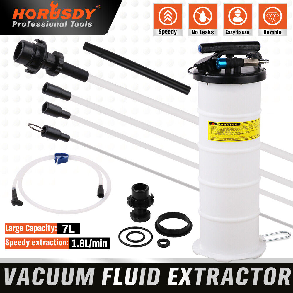 HORUSDY 7L Manual & Pneumatic Oil Extractor Waste Fluid Transfer Pump Suction V465-66056