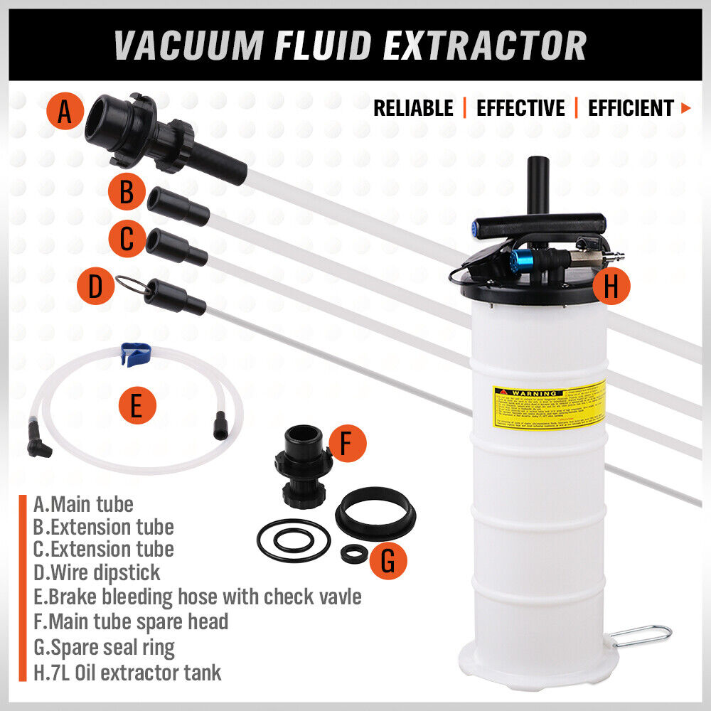 HORUSDY 7L Manual & Pneumatic Oil Extractor Waste Fluid Transfer Pump Suction V465-66056