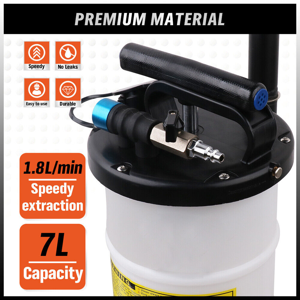 HORUSDY 7L Manual & Pneumatic Oil Extractor Waste Fluid Transfer Pump Suction V465-66056