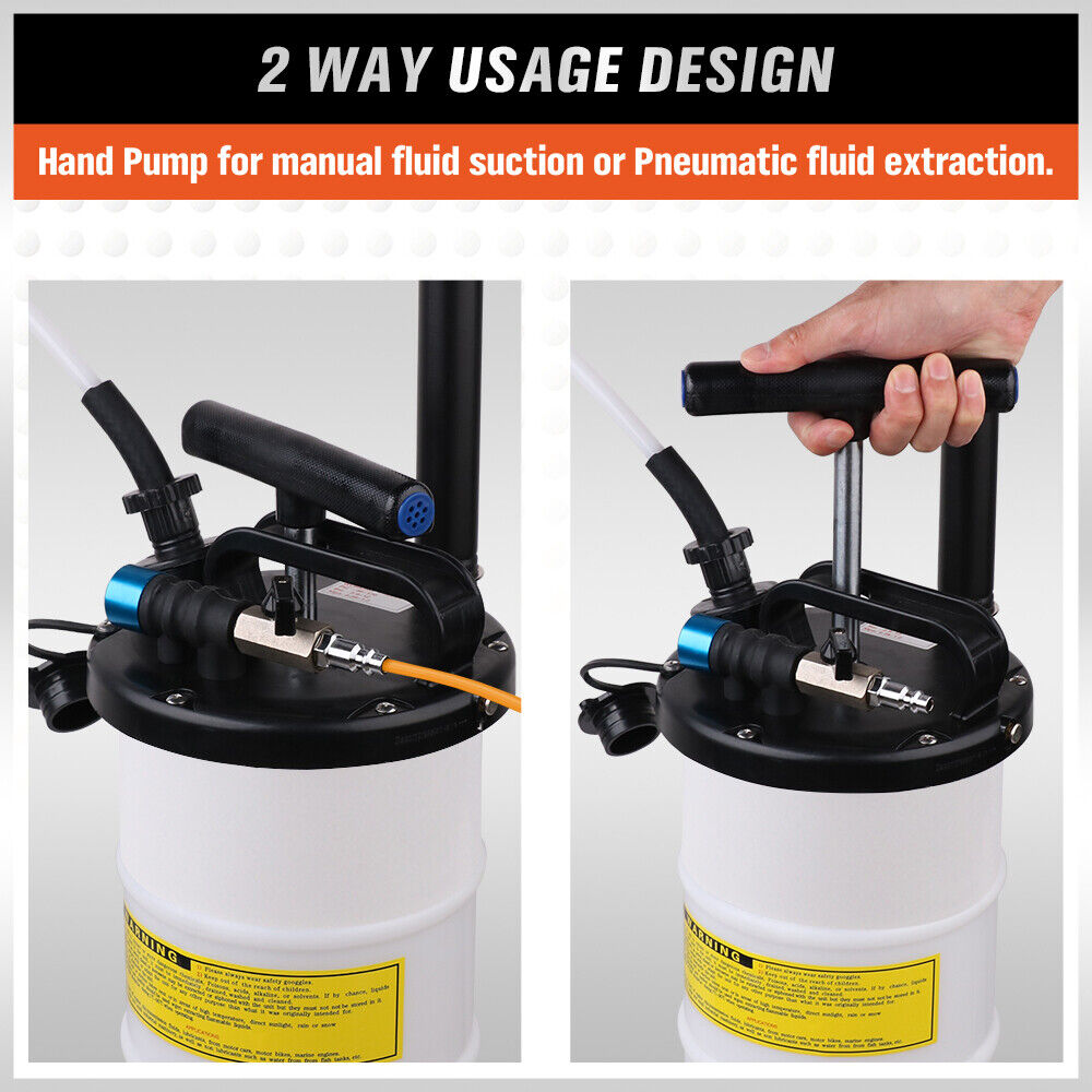 HORUSDY 7L Manual & Pneumatic Oil Extractor Waste Fluid Transfer Pump Suction V465-66056