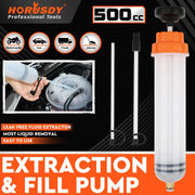 HORUSDY 500ML Oil Suction Syringe Style Manual Pump Oil Brake Fluid Extractor V465-66058