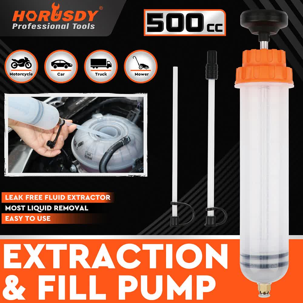 HORUSDY 500ML Oil Suction Syringe Style Manual Pump Oil Brake Fluid Extractor V465-66058