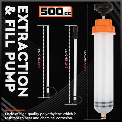 HORUSDY 500ML Oil Suction Syringe Style Manual Pump Oil Brake Fluid Extractor V465-66058