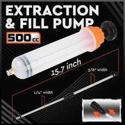 HORUSDY 500ML Oil Suction Syringe Style Manual Pump Oil Brake Fluid Extractor V465-66058