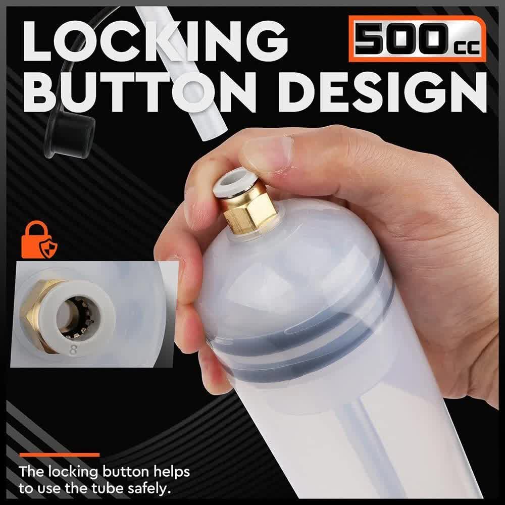 HORUSDY 500ML Oil Suction Syringe Style Manual Pump Oil Brake Fluid Extractor V465-66058