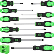 SWANLAKE 11PCS Screwdriver Set, Magnetic 5 Phillips and 5 Flat Head Tips for Fastening and Loosening Seized V465-66067