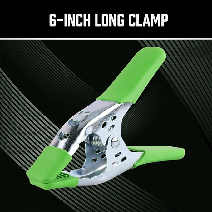 SWANLAKE 16-Pack 6-inch Strong Spring Clamps Set, Large Super Heavy Duty Spring Clamps Metal Anti-Slip Grip V465-66068