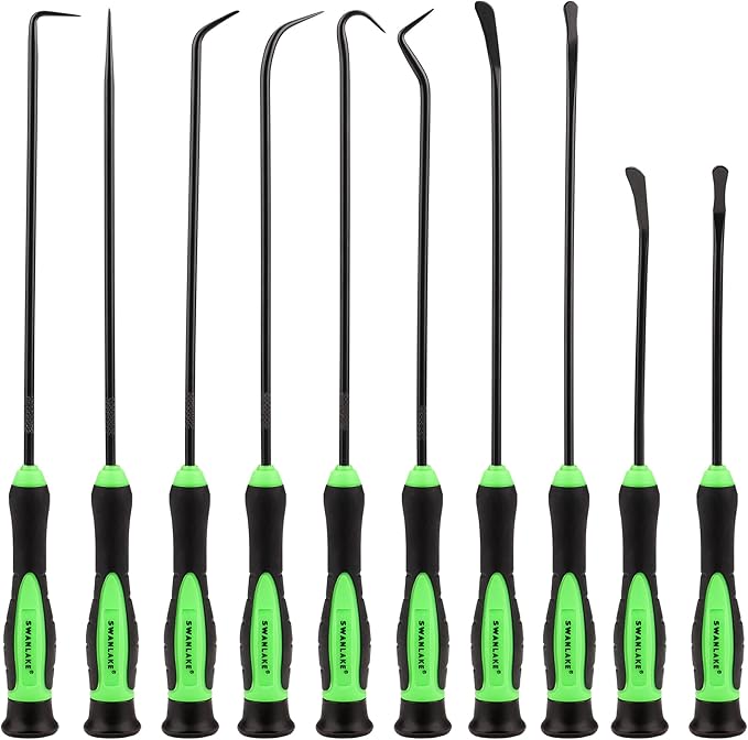 SWANLAKE 10-Piece Pick and Hook Set, Pick Tool Set for Car Auto Oil Seal/O-Ring Seal Gasket Pick Mini Hooks V465-66119