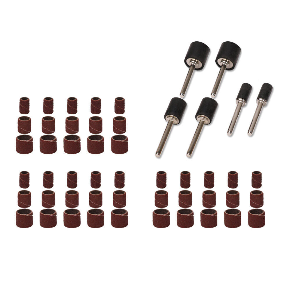 51Pc Sanding Bands Drum Sleeve Set 120 Grits Mandrel Dremel Rotary Kit 3mm Shank V465-669195
