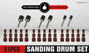 51Pc Sanding Bands Drum Sleeve Set 120 Grits Mandrel Dremel Rotary Kit 3mm Shank V465-669195