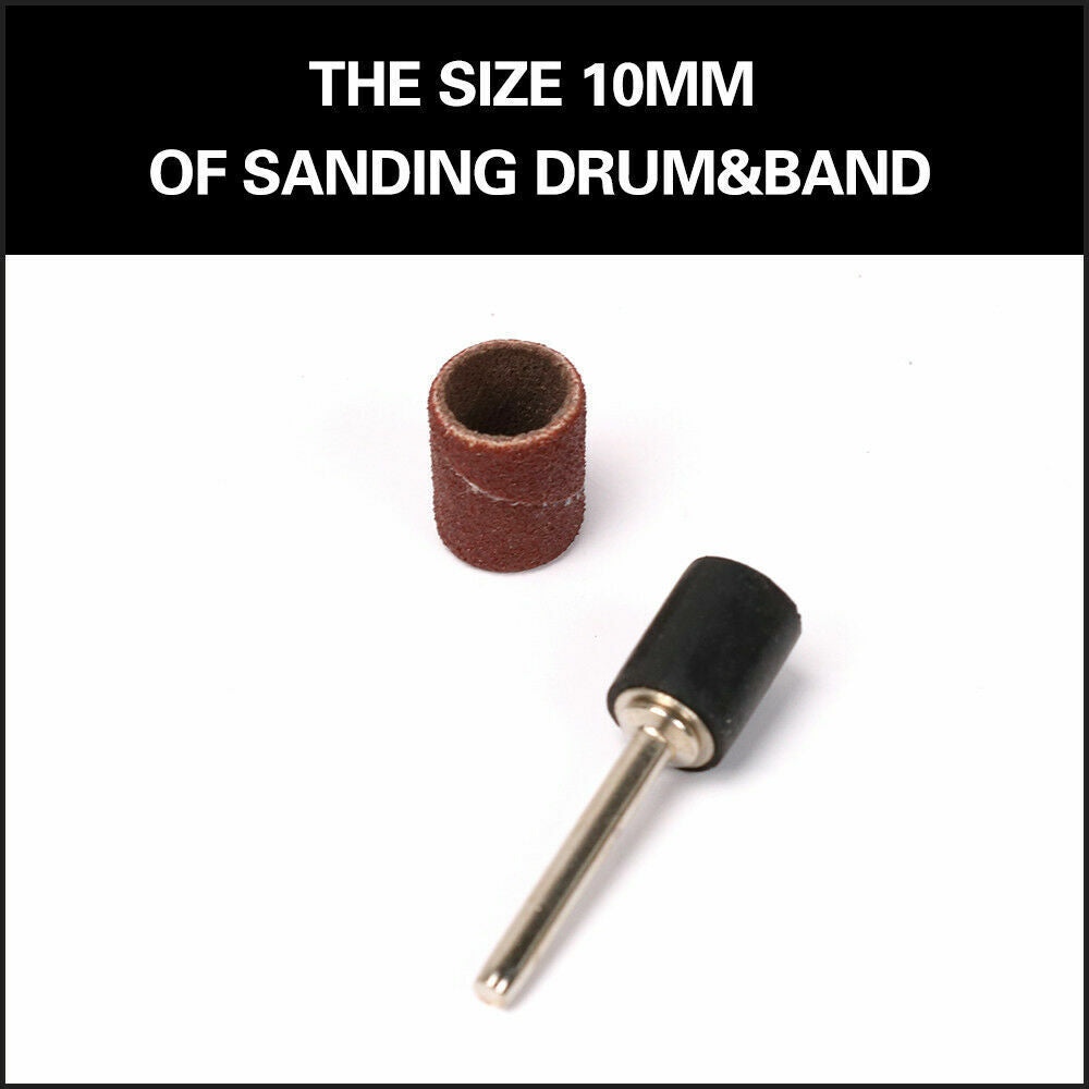51Pc Sanding Bands Drum Sleeve Set 120 Grits Mandrel Dremel Rotary Kit 3mm Shank V465-669195