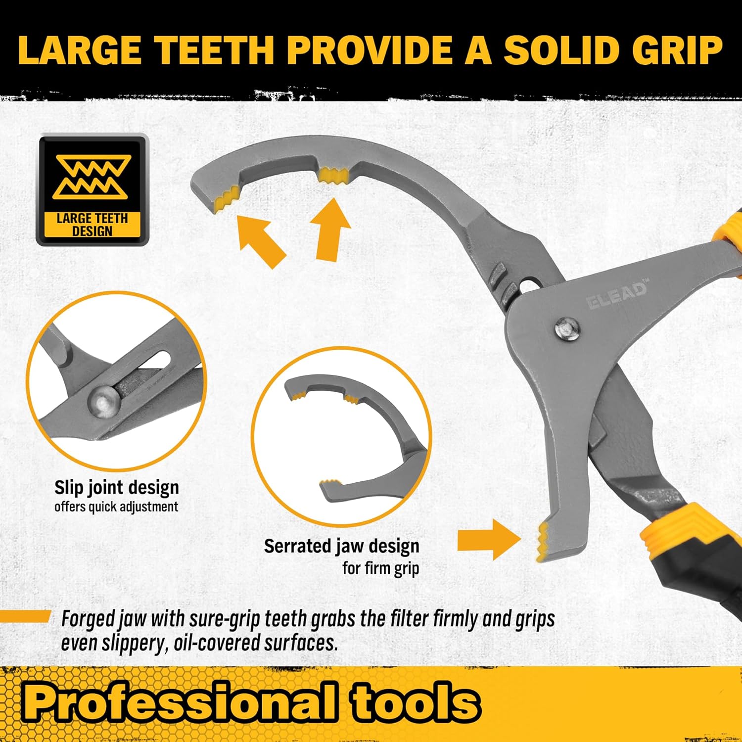 Adjustable Oil Filter Wrench Set - 9" & 12" Pliers for Cars, Trucks, Motorcycles - Durable Carbon Steel, V465-70022