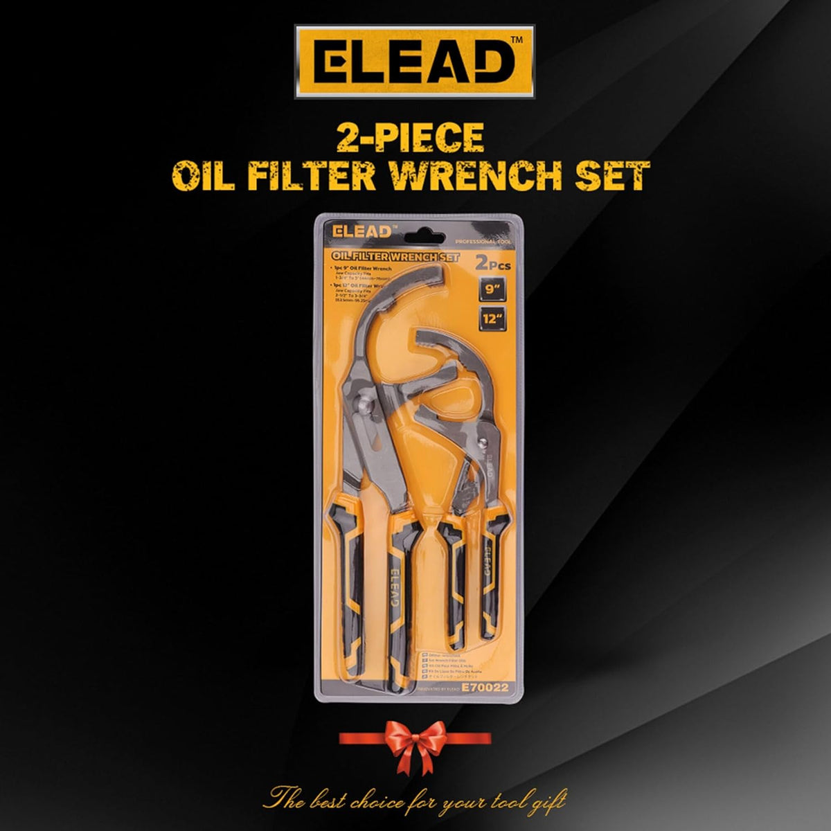 Adjustable Oil Filter Wrench Set - 9" & 12" Pliers for Cars, Trucks, Motorcycles - Durable Carbon Steel, V465-70022