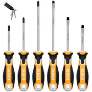 ELEAD 6Pcs Magnetic Screwdriver Set Phillips Slotted Non-Slip Handle Crv V465-70051