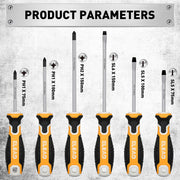 ELEAD 6Pcs Magnetic Screwdriver Set Phillips Slotted Non-Slip Handle Crv V465-70051