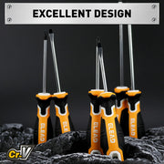 ELEAD 6Pcs Magnetic Screwdriver Set Phillips Slotted Non-Slip Handle Crv V465-70051