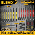 ELEAD 35Pcs Magnetic Nut Driver Bit Set Metric SAE 1/4" Hex Drill CR-V Steel V465-70136