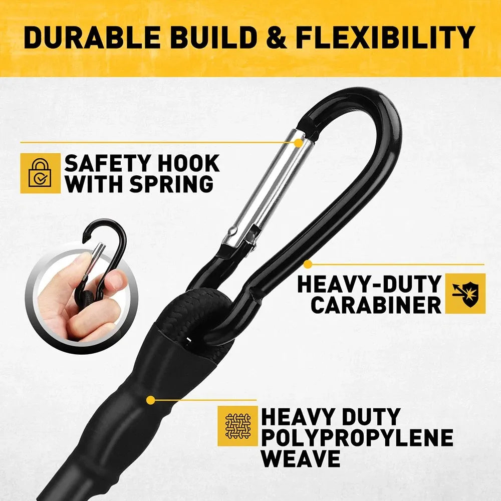 ELEAD 28PCS Bungee Cord Set Carabiner Hooks Assorted Sizes Heavy Duty Tie Down V465-70142