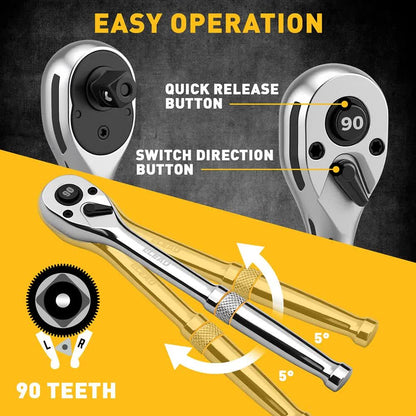 8-Piece 3/8" Drive Magnetic Swivel Spark Plug Socket Set Spark Plug Removal Tool V465-70149