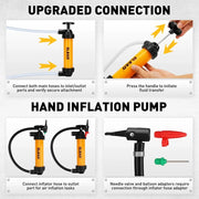 ELEAD Fuel Siphon Pump Oil Liquid Transfer Hand Pump Hose Kit Gas Air Manual V465-70182